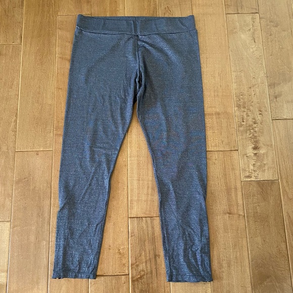Free People Shimmer Zip Ankle Leggings / Tights in Silver / Grey Sparkle - Picture 3 of 9